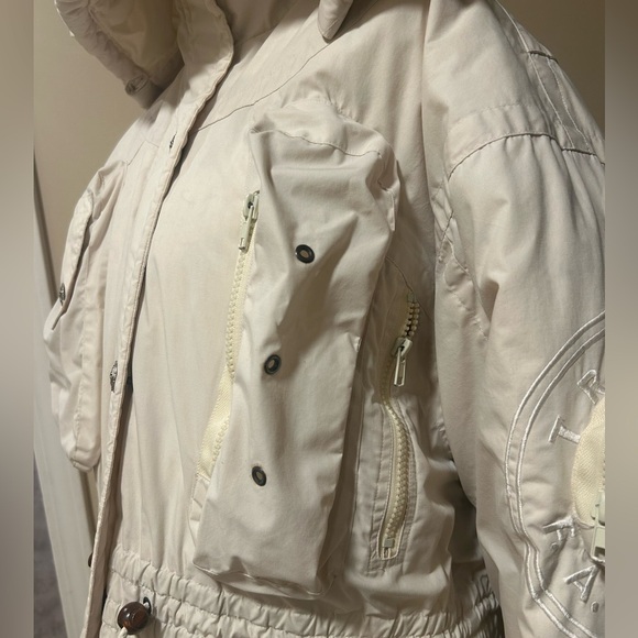 Triple F.A.T. Goose Vintage Cream Down Parka Hooded Winter Jacket Size Small - Picture 4 of 10